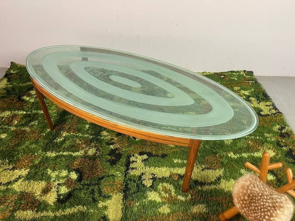 Magnificent Mid-Century Ib Kofod-Larsen Oval Coffee Table in Rosewood & Etc