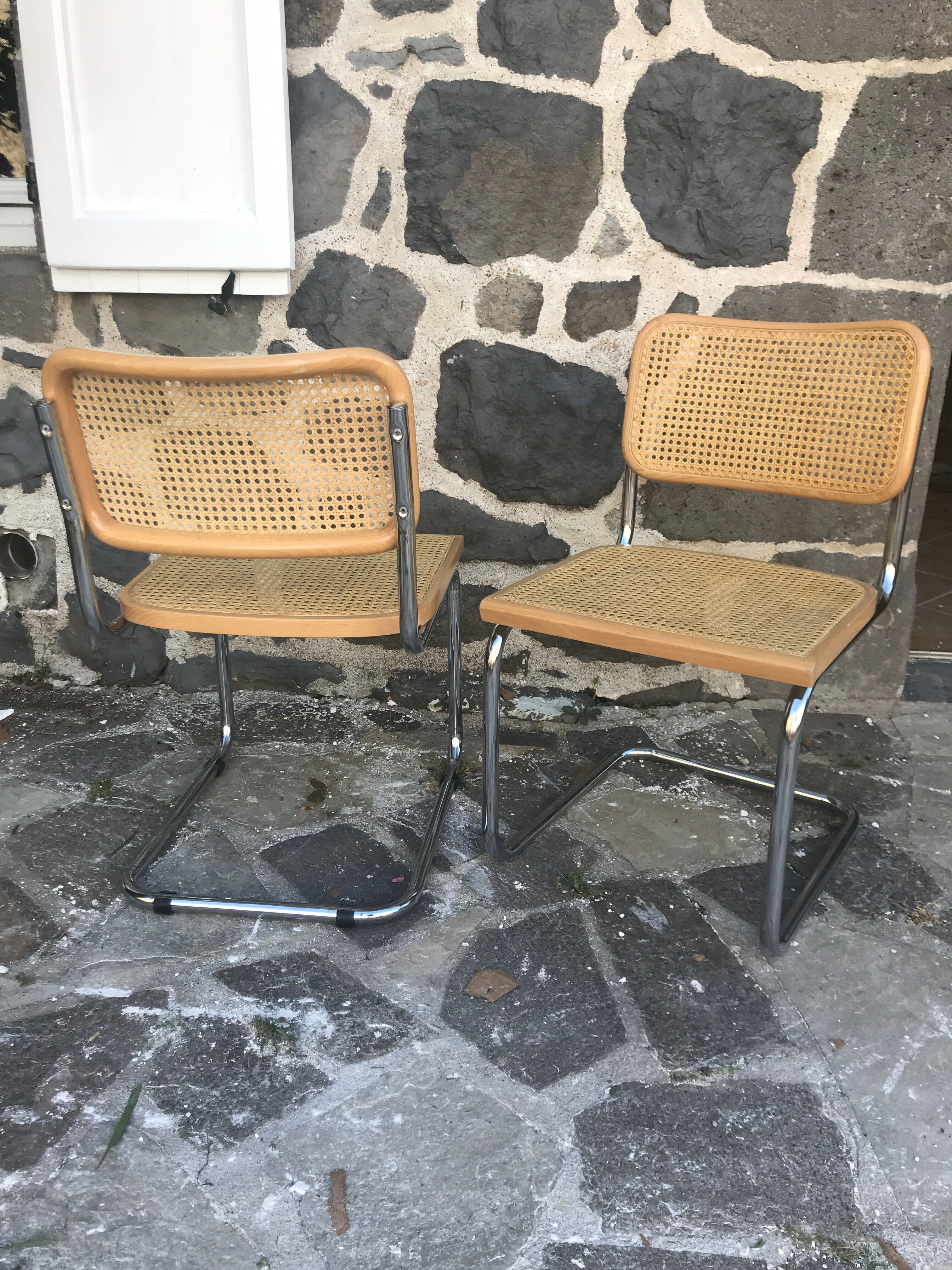 Paire de chaises B32 Cesca par Marcel Breuer