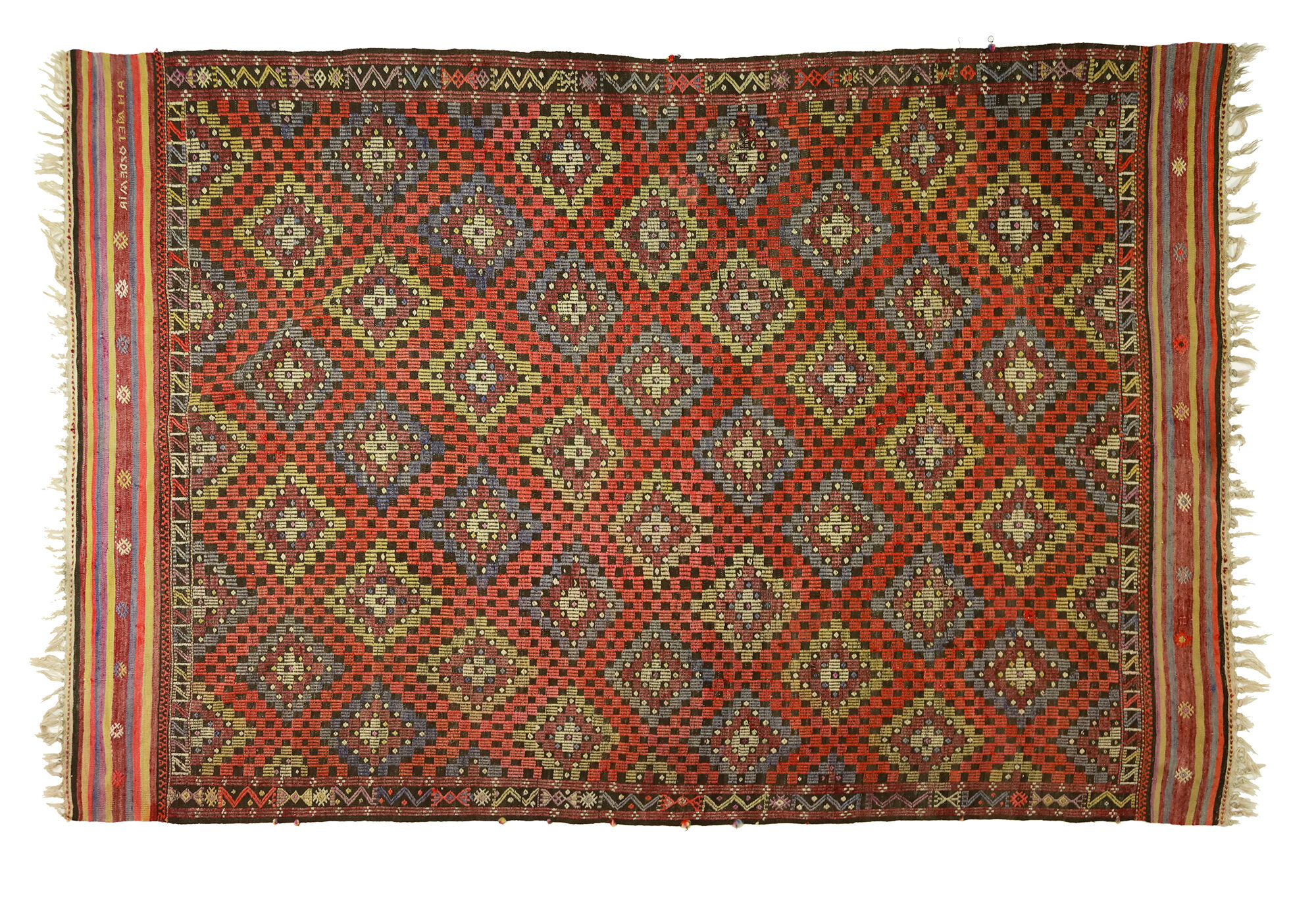 Anatolian handmade kilim rug 297 cm x 200 cm