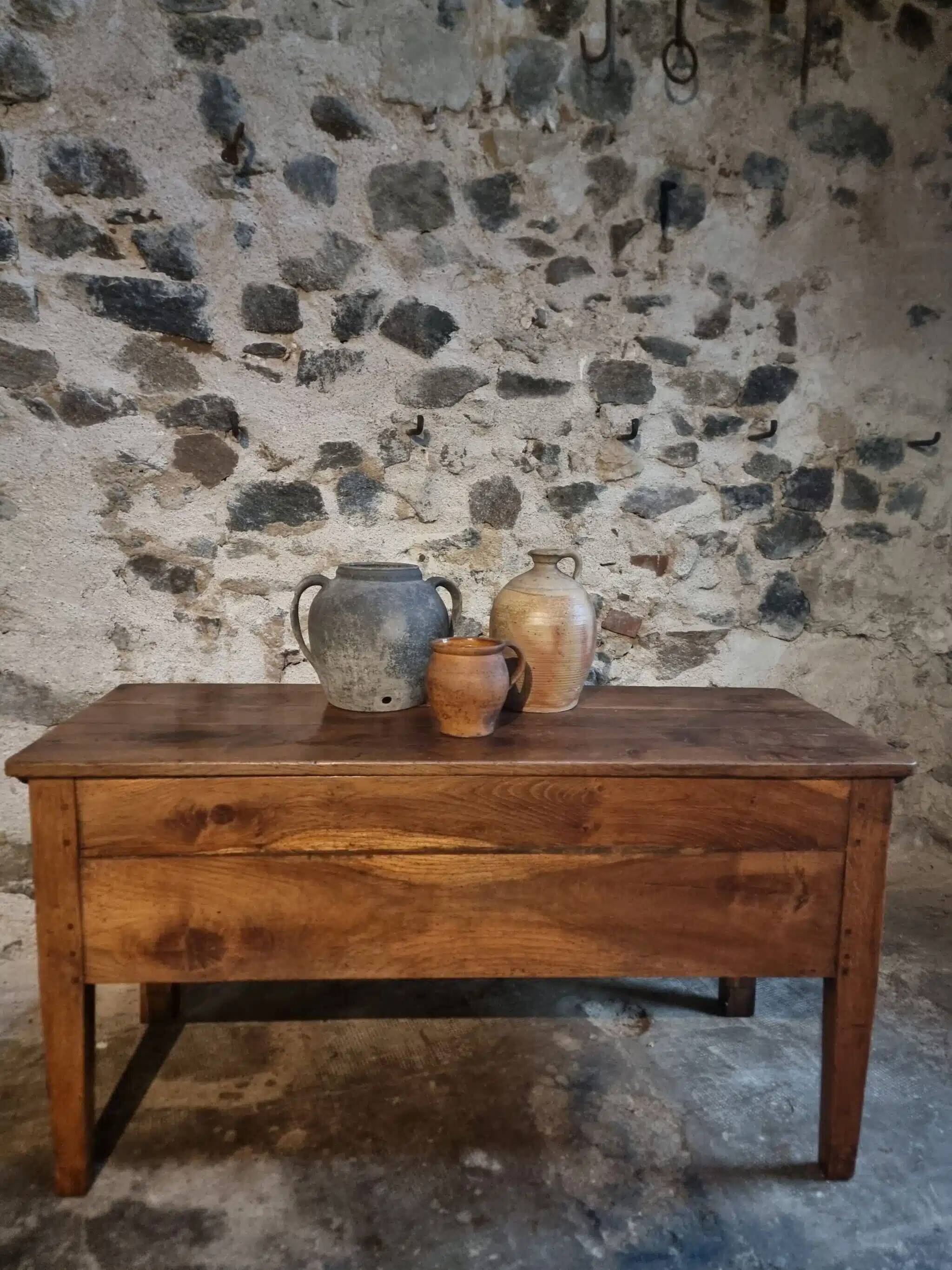 Old oak storage chest or flour bin