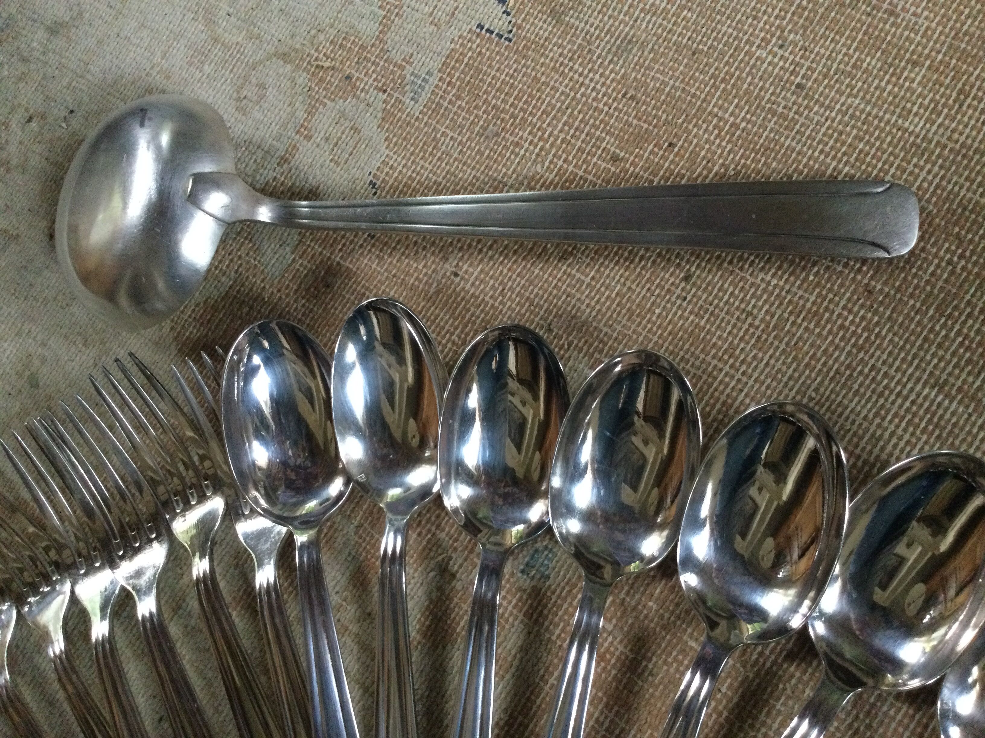 Old housewife in silver metal