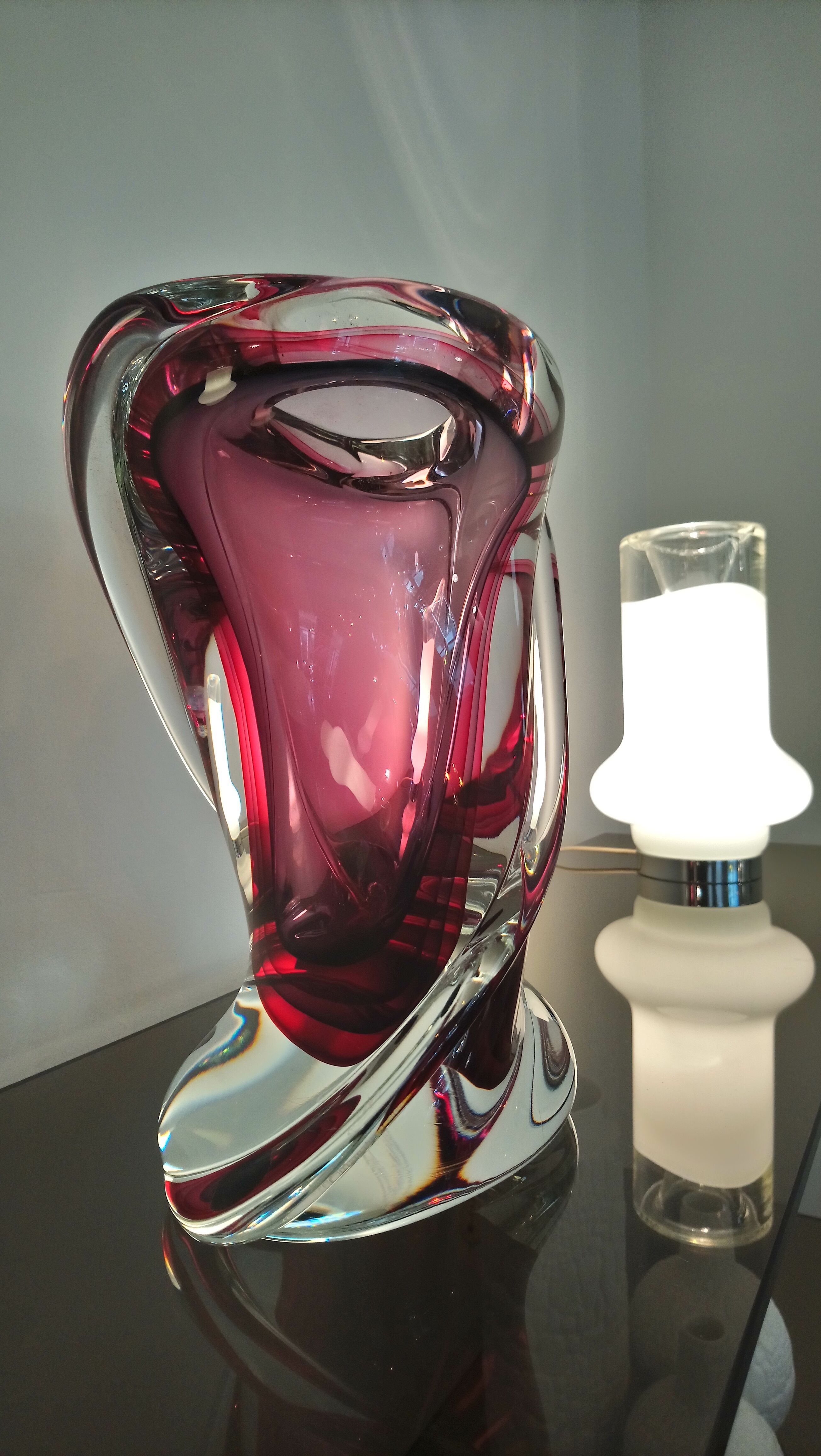 Imposing Murano of Walter FURLAN for 60s Bisanzio glass vase