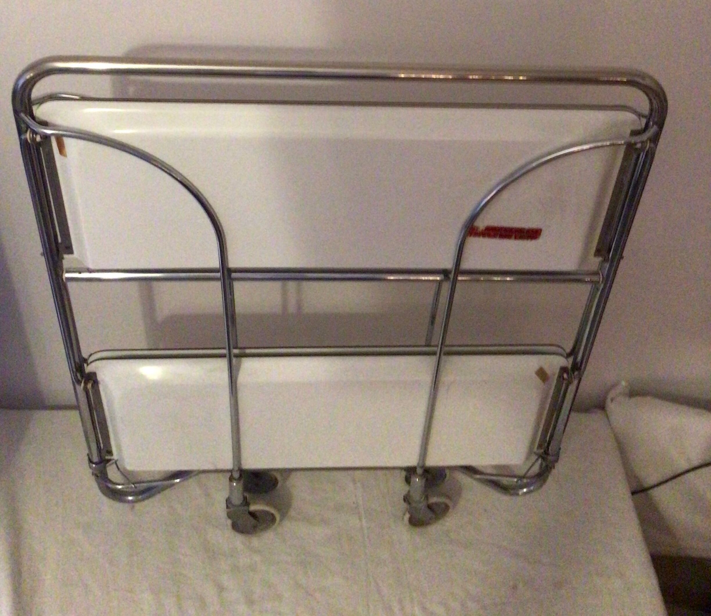 White formica vintage wheeled foldable dessert