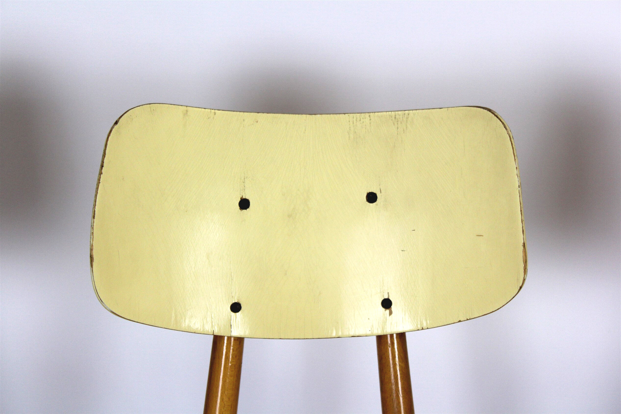 Set of 4 vintage wooden dining chairs from Ton 1960s