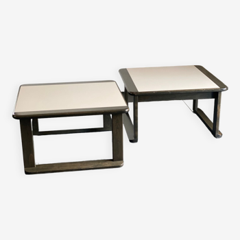 Paire de tables d’appoint brutalistes