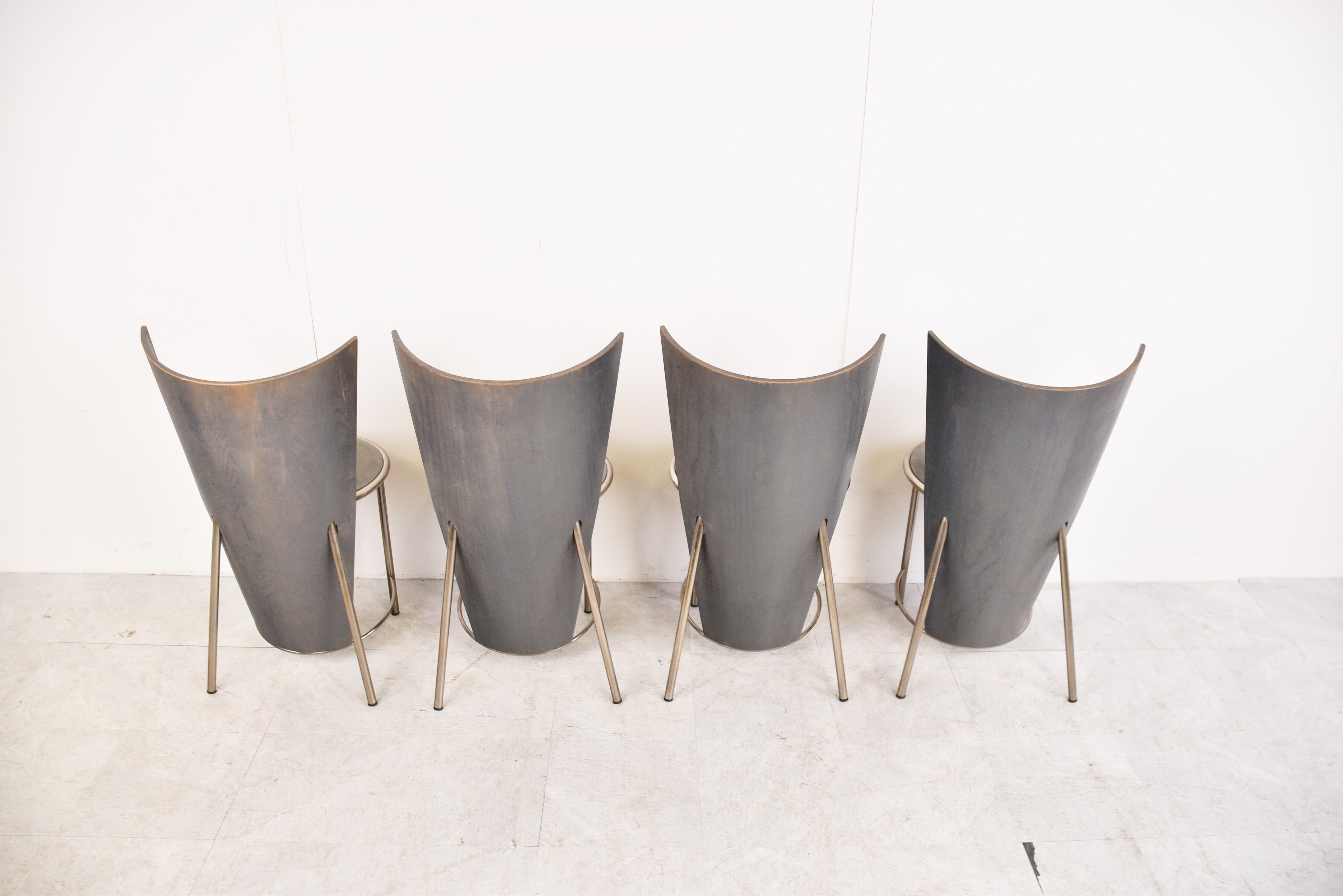Vintage dining chairs by Frans Van Praet, set of 4