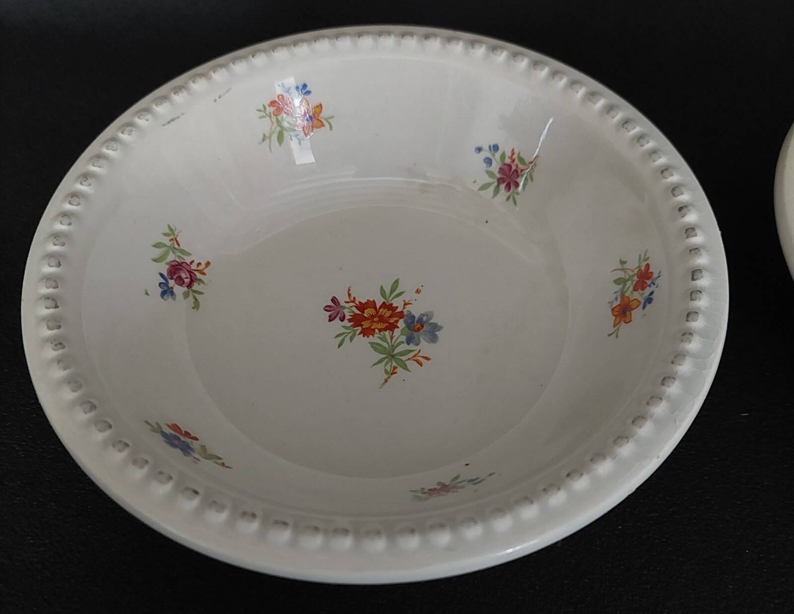 Pair of Digoin earthenware bowls with cliff decoration