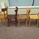 Set of 10 wooden bar bistro chairs - old - vintage