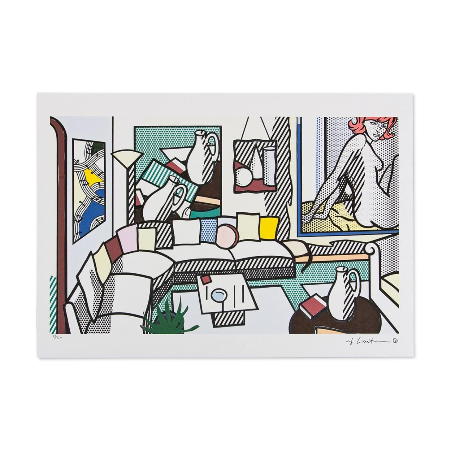 "Interior, Perfect Pitcher" 1980s Lithography