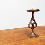 Brutalist metal candlestick mid-century