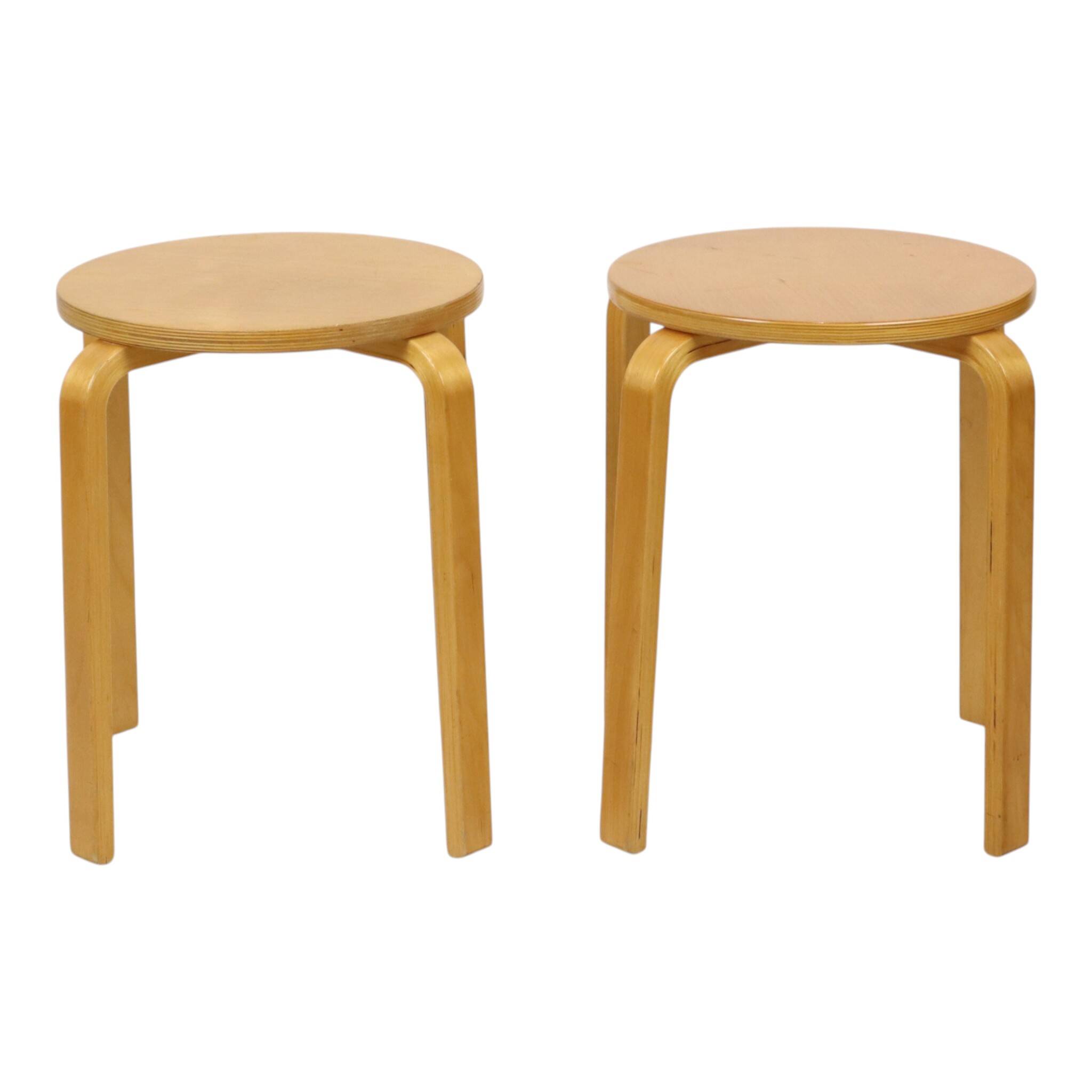 Set of 2 Vintage IKEA Frosta Stools, Beech Wood, 1990s