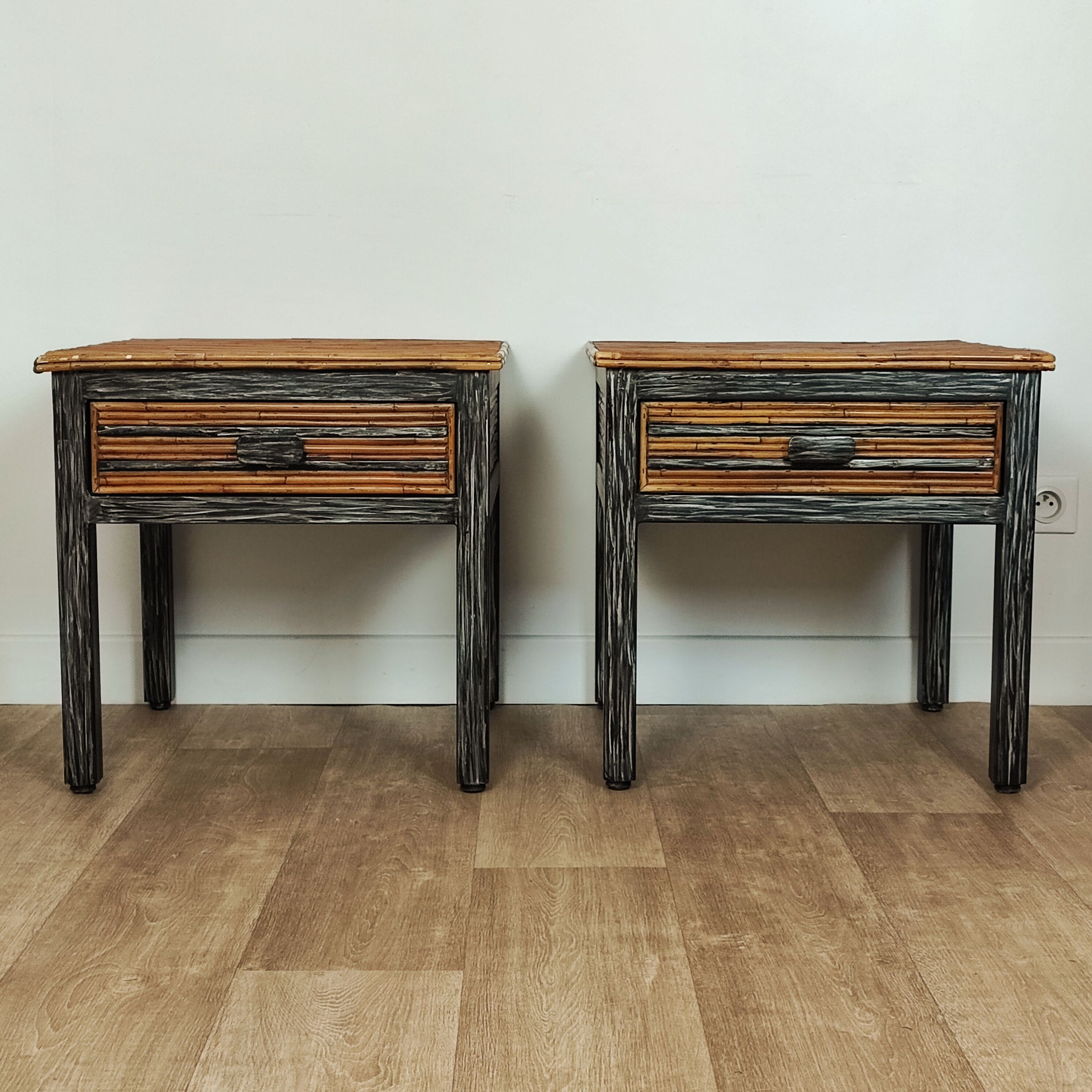 80' rattan bedside tables