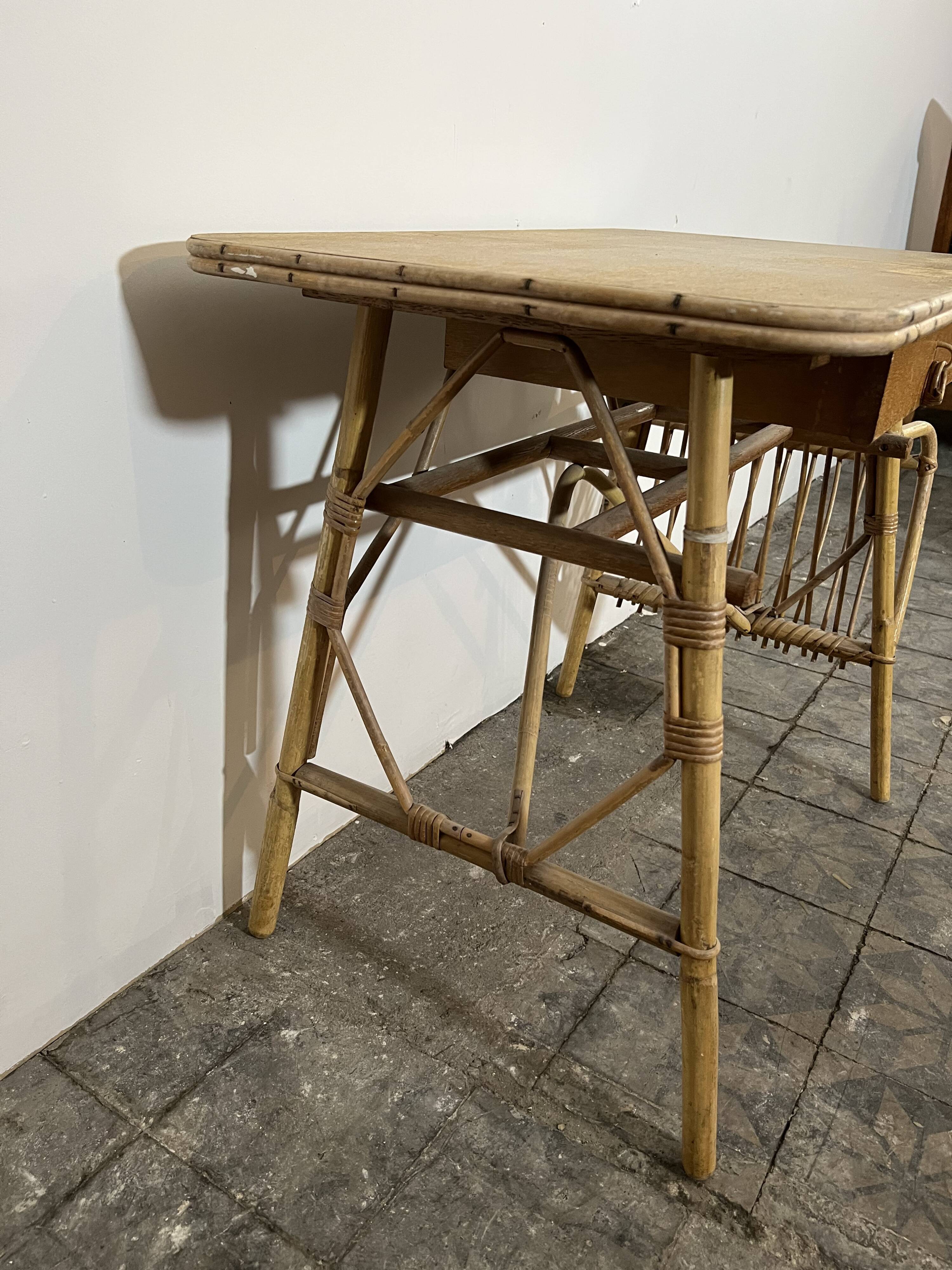 Vintage rattan desk
