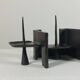 Vintage brutalist bronze candlestick by Wolfgang Bergmeister
