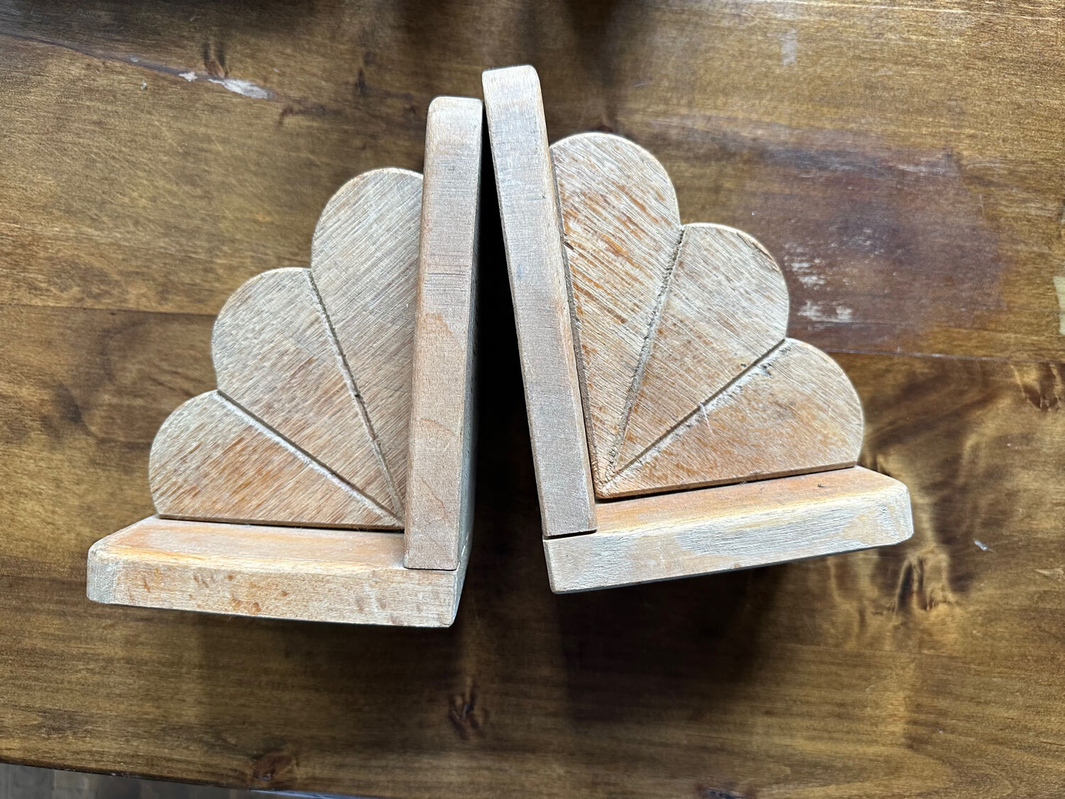 Pair of light wood bookends