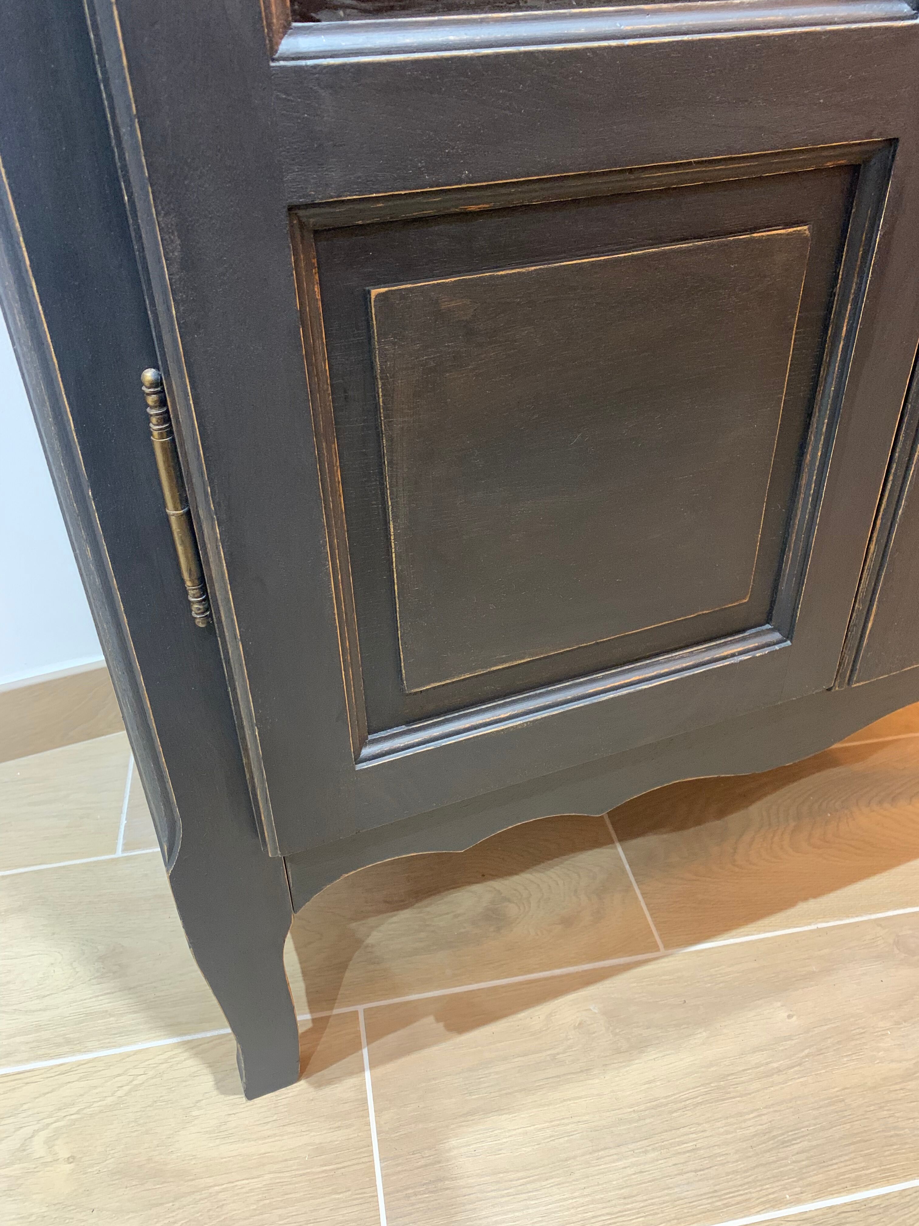 Showcase style Louis XV Parisian wardrobe matte black