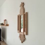 Miroir triptyque Art déco Ananas en bois sculpté