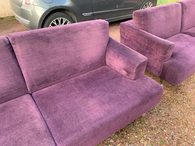 Set of 2 purple Cassina Nest sofas
