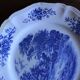A set of 6 romantic blue Lunéville Sarreguemines flat plates.