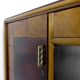 Italian Art Deco Desk In Dark Walnut And Brass.
