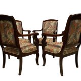 Quatre fauteuils en acajou d’époque XIXeme