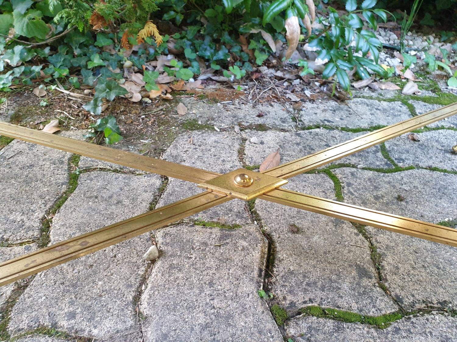 Marble and brass coffee table