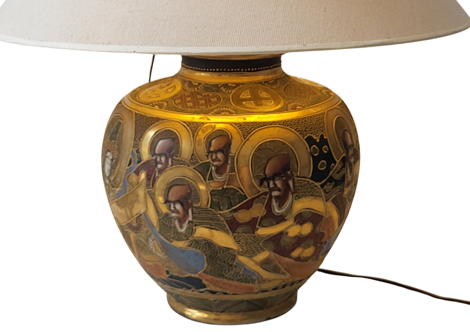 Handmade Asian style lamp in ceramic