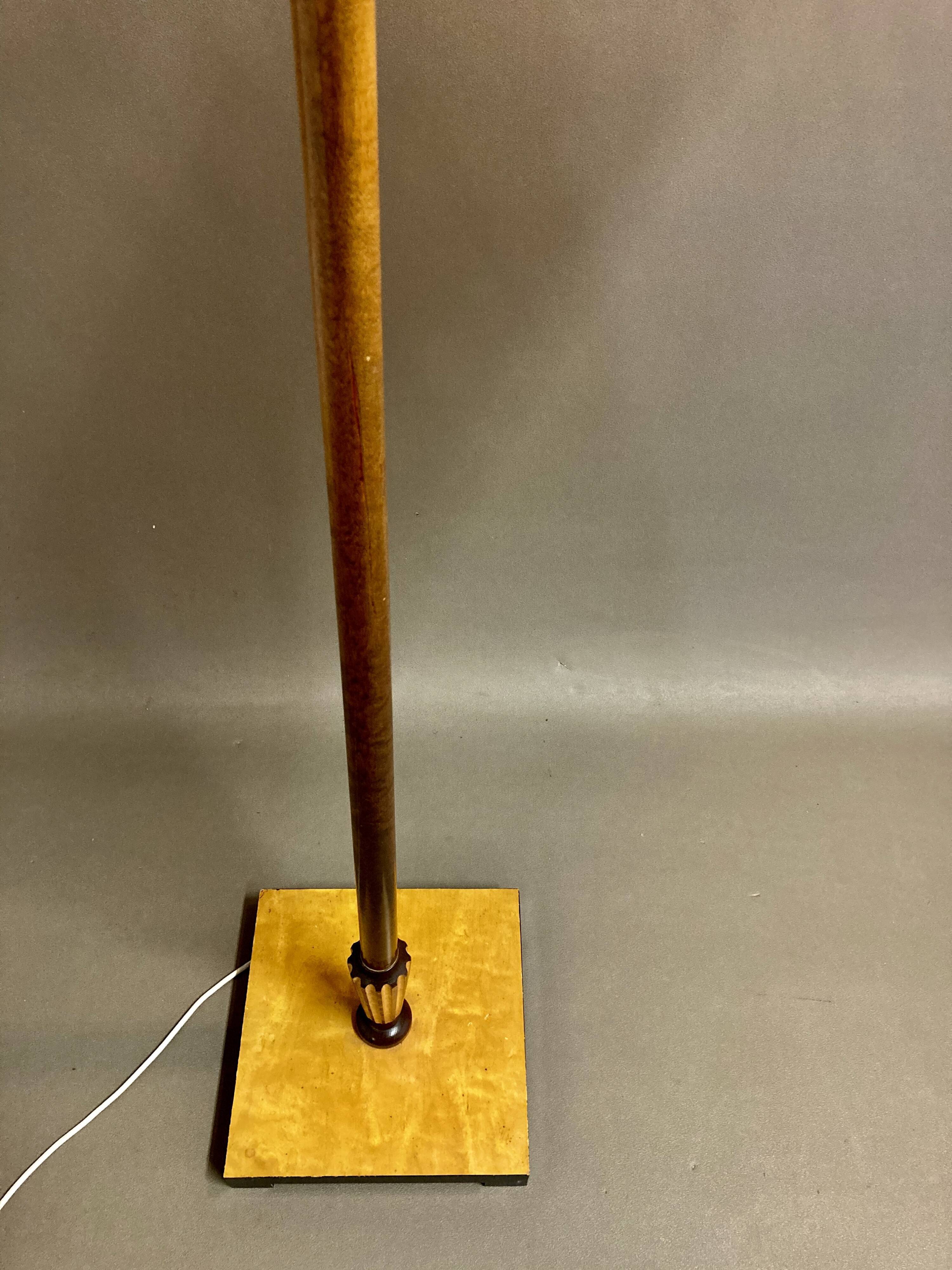 Walnut lamp brass modular rope design 1950