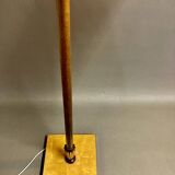 Walnut lamp brass modular rope design 1950