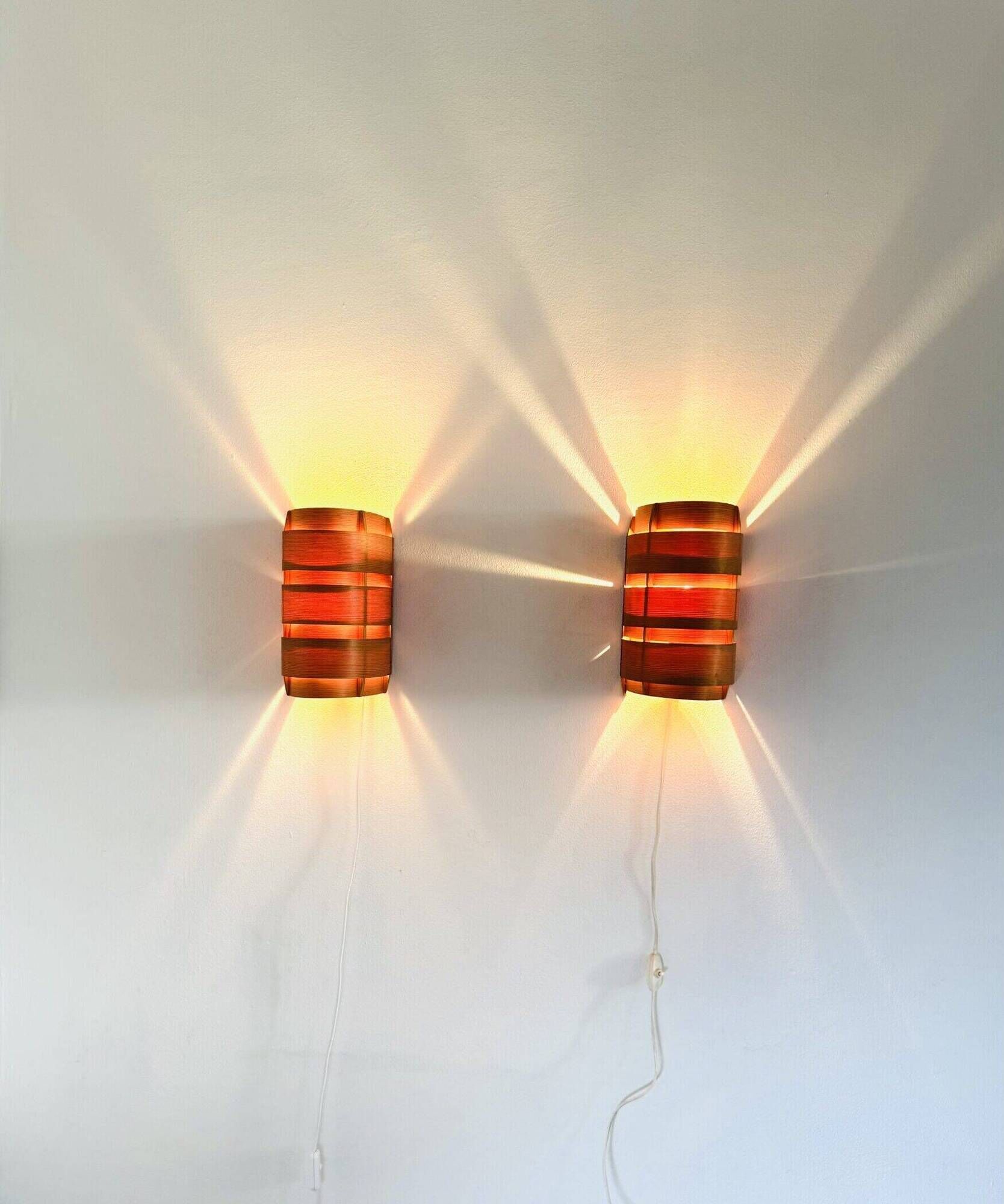 Model V155 Curved Pine Veneer Wall Lamps By Hans-Agne Jakobsson For Markaryd, Sweden 1960S