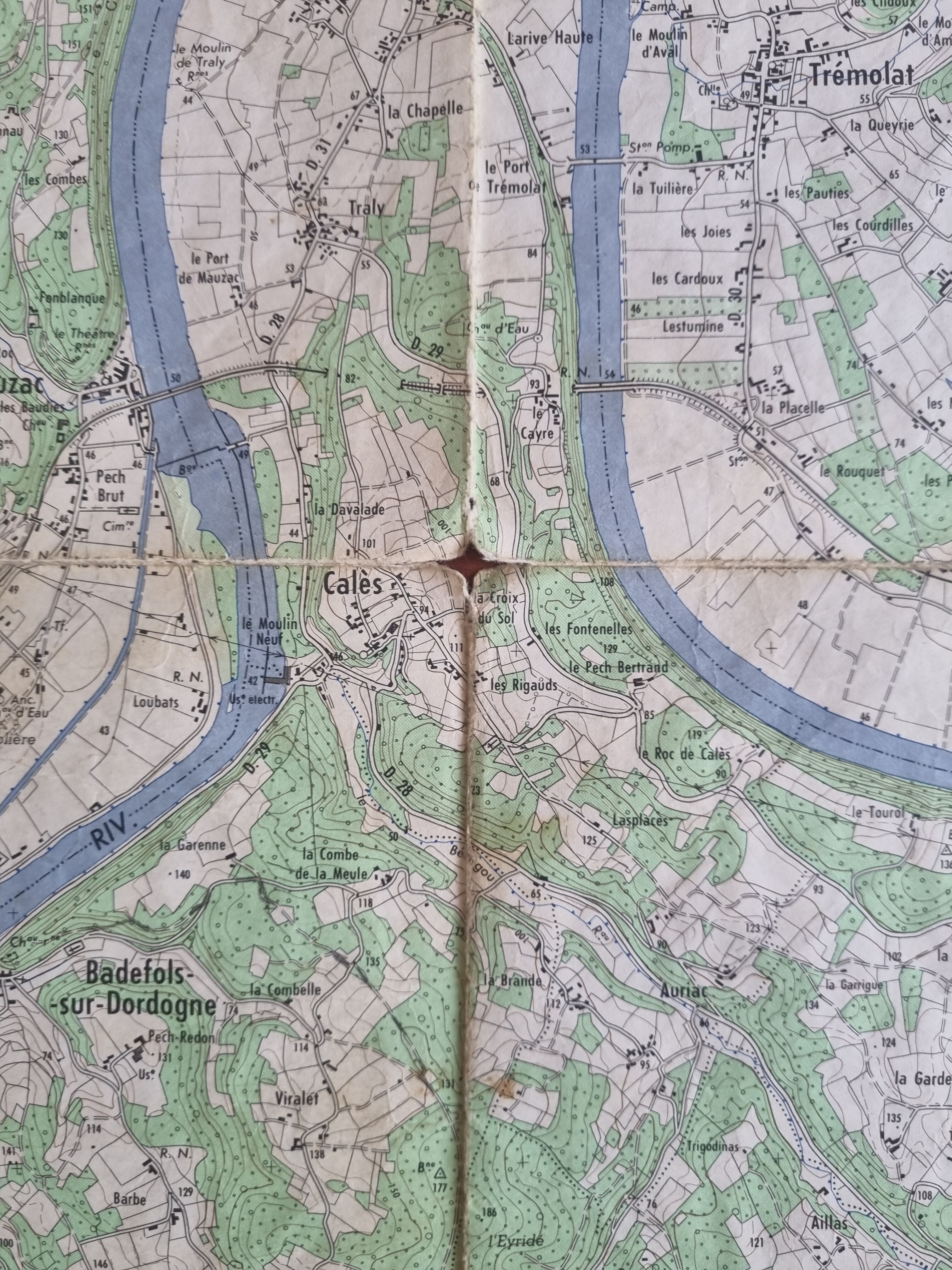 Carte ancienne Le Bugue 5-6 - 1/25000ème (1970)