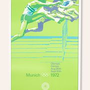 Affiche des années 1970 « hürdenlauf », otl aicher