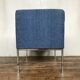 Chrome foot heated chair and vintage blue fabric, 1970
