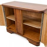 Art Deco style walnut chest of drawers, Poland, 1950s.