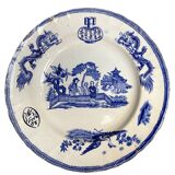 Vieillard Bordeaux, plat faïence fine Tonkin fin XIXème