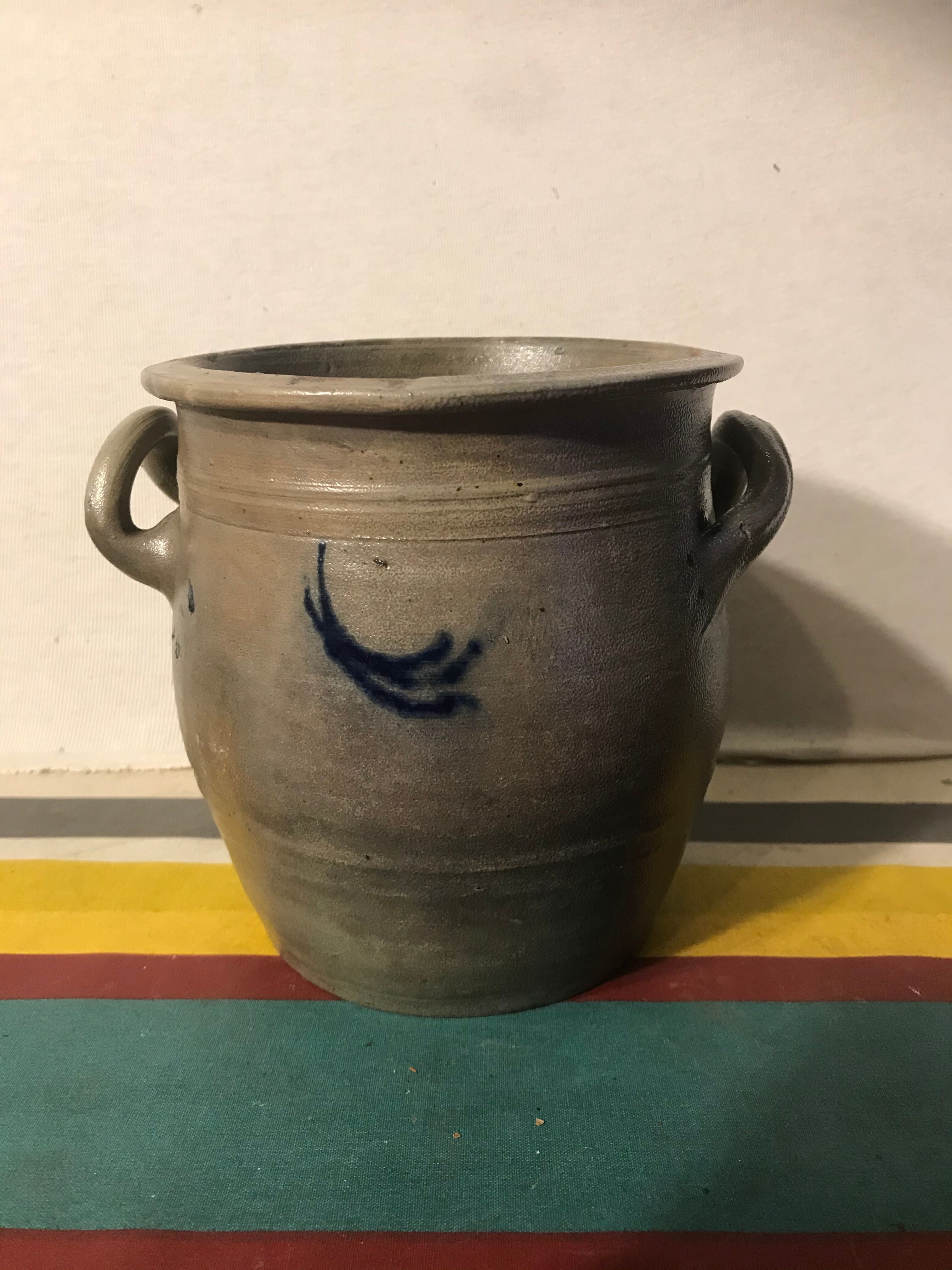 Lot 5 old blue sandstone 3 pots - carafe - vintage decoration tonneau