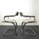 Paire de chaises space age en acier courbé, années 70