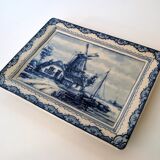 Rectangular porcelain cup Royal Delfts decoration mill 15x12 cm - Made in Holland