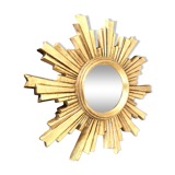 Golden wood “witch’s eye” sun mirror