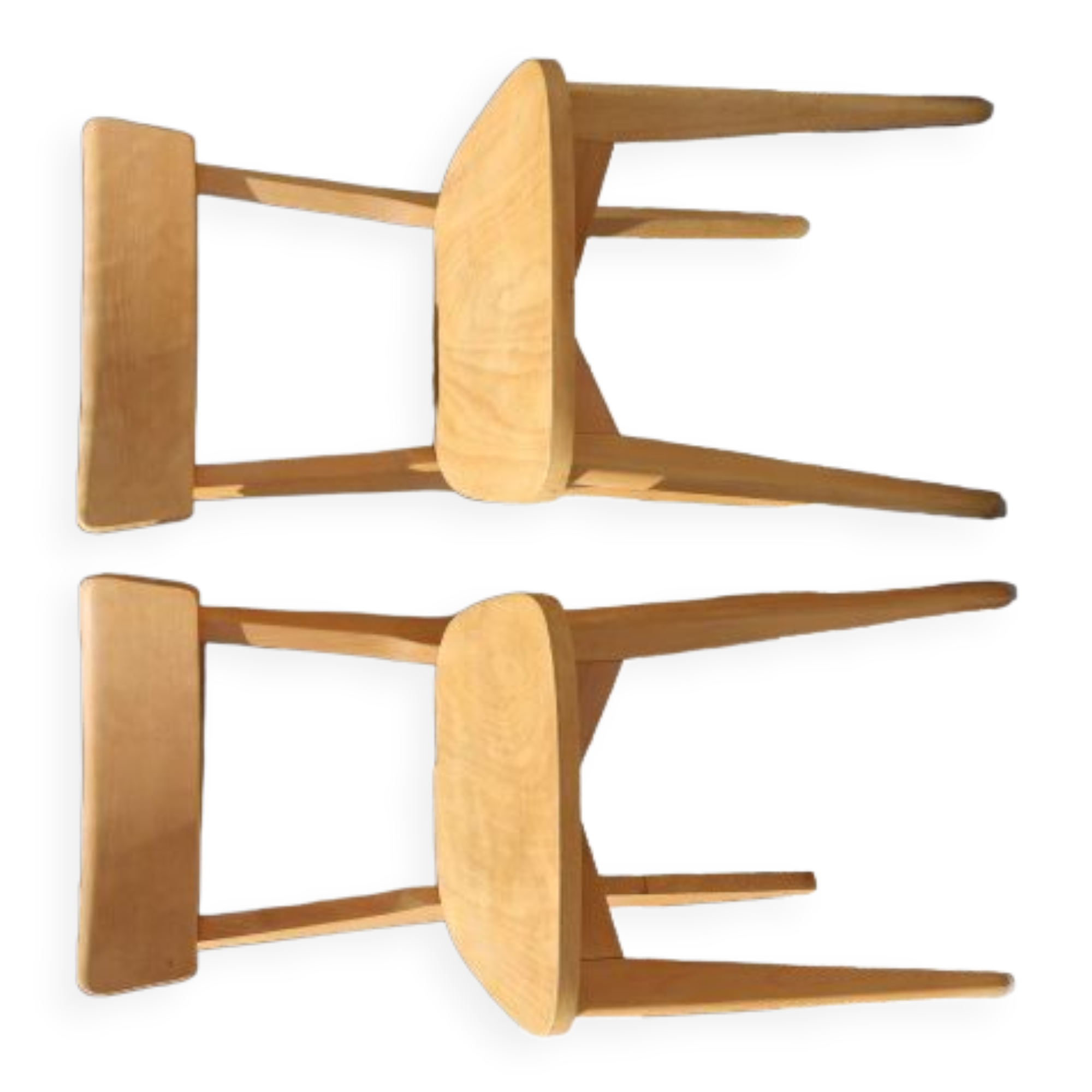 2 chairs 1950 light beech