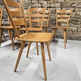 Lot of 8 country bistro chairs from the 1970s