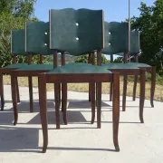 Chaises Art Déco restaurées, lot de 6