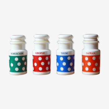 Polka dot spice pots