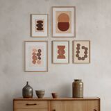 collection of 5 abstract paintings and collages on paper signed eawy