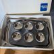 6 stainless steel ice bowls and Rémy Letang tray