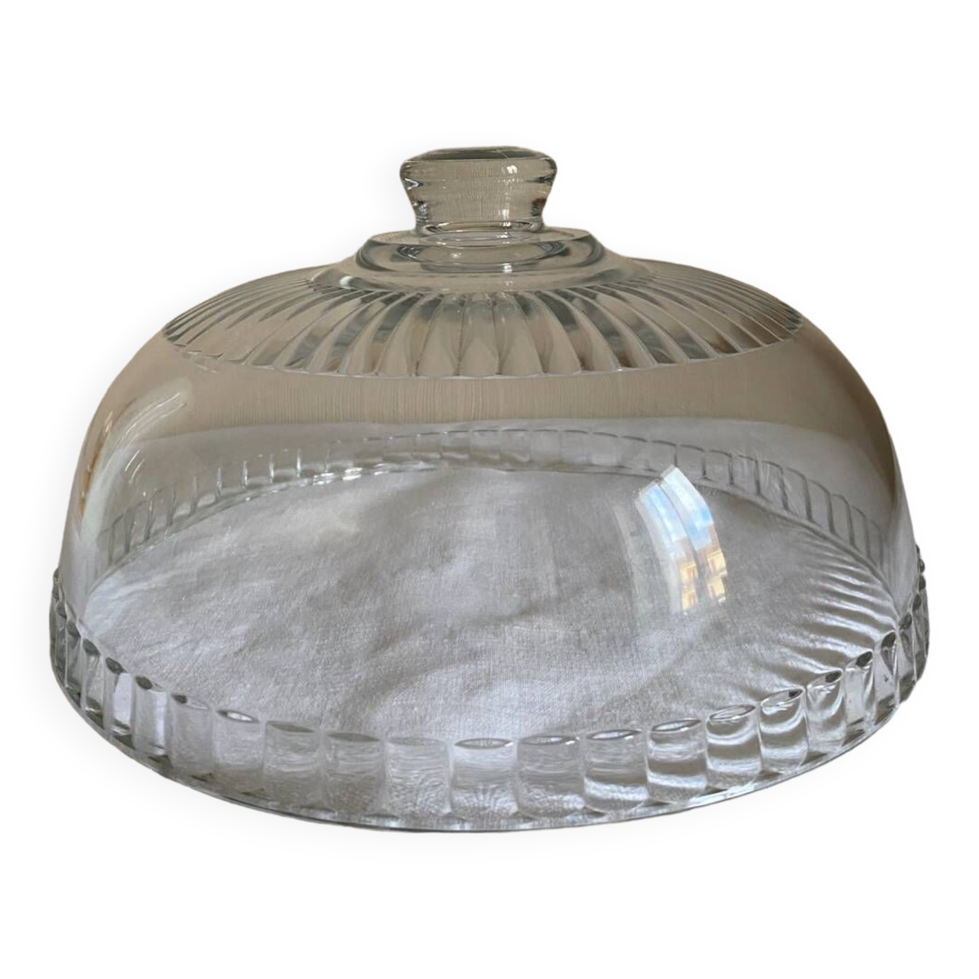 Molded glass cake bell