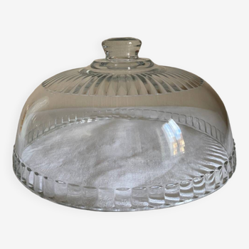 Cloche à gâteau en verre moulé