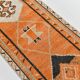 Beige & Orange Vintage Runner Rug, 83x383Cm