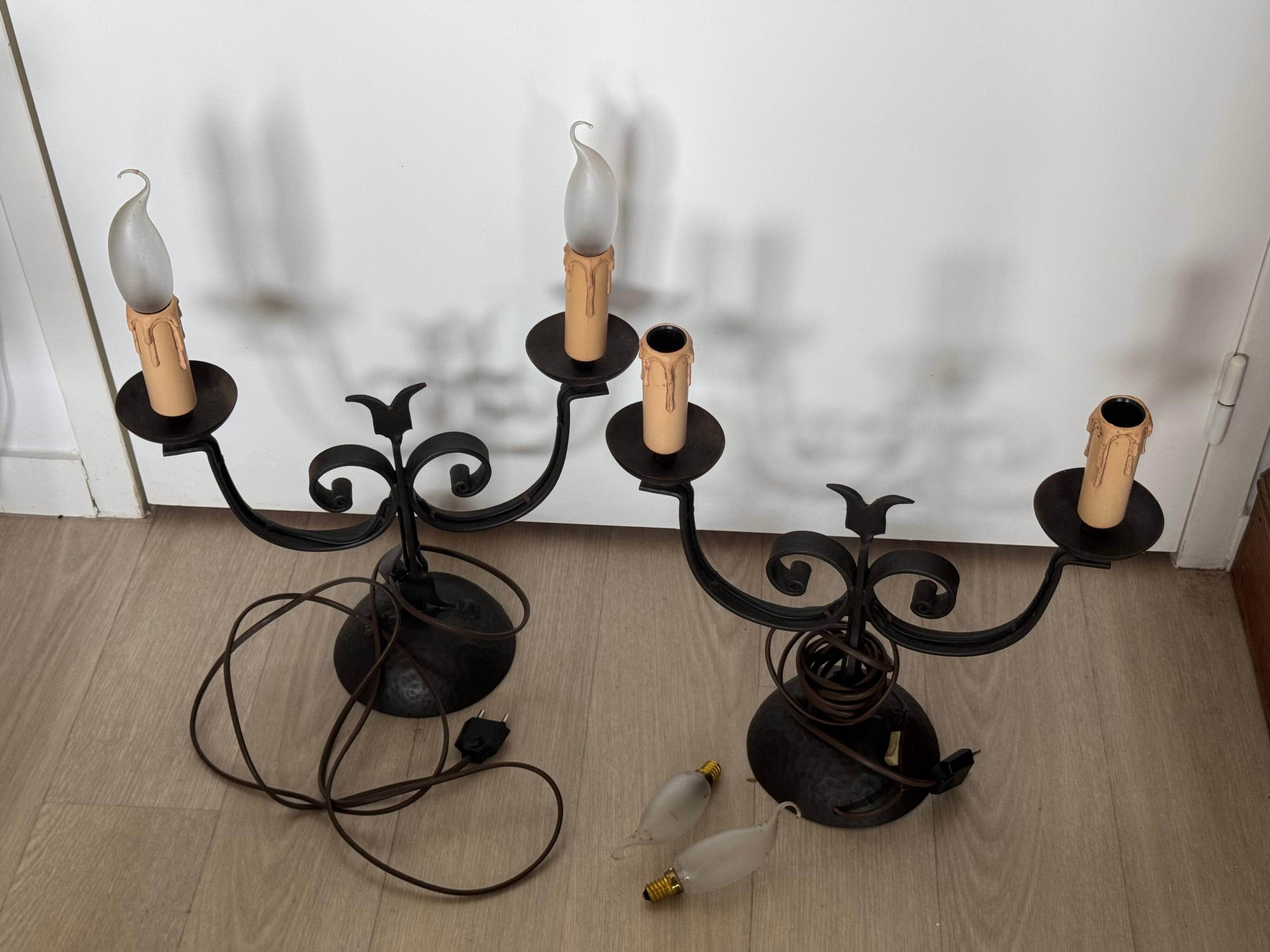 Chandelier fer forgé année 1950 Mazzucotelli Alessandro