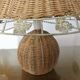 Pair of rattan lamps, 1980s
